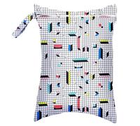 Hixingo 30x40cm Nórdico Bolsa de Pañales Impermeable, Bolsa Impermeable de Tela con Cremallera Reutilizable Wet Bag Pañales, Organizador para Toallitas y Ropa Sucia,Viaje (Colorido 2,1 Pieza)