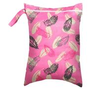 Hixingo 30x40cm Nórdico Bolsa de Pañales Impermeable, Bolsa Impermeable de Tela con Cremallera Reutilizable Wet Bag Pañales, Organizador para Toallitas y Ropa Sucia,Viaje (Rosa,2 Piezas)