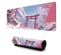 Hixingo 3D Alfombrilla Ratón XXL/XL/L, Alfombrilla Rató Gaming, Paisaje de Anime Alfombrilla con Bordes Cosidos y Base Antideslizante, Mouse Pad para Hogares (800x300x3mm,Montañas Nevadas)
