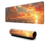 Hixingo 3D Alfombrilla Ratón XXL/XL/L, Alfombrilla Rató Gaming, Paisaje de Anime Alfombrilla con Bordes Cosidos y Base Antideslizante, Mouse Pad para Hogares (700x300x3mm,Roma)