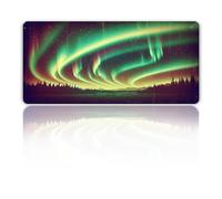 Hixingo 3D Alfombrilla Ratón XXL/XL/L, Alfombrilla Rató Gaming, Paisaje de Auroras Alfombrilla con Bordes Cosidos y Base Antideslizante, Mouse Pad para Hogares (1000x500x3mm,Amarillo)