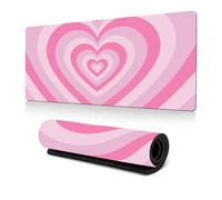 Hixingo 3D Amar Alfombrilla Ratón XXL/XL/L, Alfombrilla Rató, Alfombrilla Gaming con Bordes cosidos y Base Antideslizante, Mouse Pad para oficinas y hogares (600 * 300 * 3mm,Rosa roja)