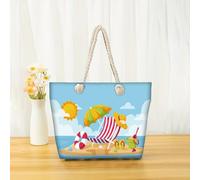 Hixingo 3D Bolsa Playa Grande XXL Mujer Hombre, Bolso Playa de Verano Plegable Ligero Shopper Tote Bag para Piscina Picnic Compras Viajes Vacaciones Uso Diario Sauna (35x12x34CM,Tropical 3)