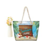 Hixingo 3D Bolsa Playa Grande XXL Mujer Hombre, Bolso Playa de Verano Plegable Ligero Shopper Tote Bag para Piscina Picnic Compras Viajes Vacaciones Uso Diario Sauna (35x12x34CM,Tropical 2)