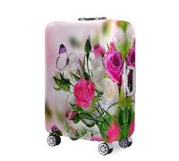 Hixingo 3D Cubierta de Equipaje, Amor Flor Rosa Elástico Funda Protectora de Equipaje Anti-Polvo Funda de Maleta Antiarañazos Luggage Cover para 18-32 Pulgadas (Mariposa,S (18-20 Pulgadas))