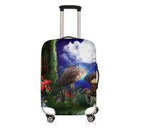 Hixingo 3D Cubierta de Equipaje, Elástico Funda Protectora de Equipaje Anti-Polvo Funda de Maleta Antiarañazos Luggage Cover para 18-32 Pulgadas -Hongo Estampado (Luna Blanca,18-20 Pulgadas)