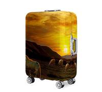 Hixingo 3D Oveja Cubierta de Equipaje, Elástico Funda Protectora de Equipaje Anti-Polvo Lavable Funda de Maleta Antiarañazos Luggage Cover para 18-32 Pulgadas (Oscuridad,XL (30-32 Pulgadas))