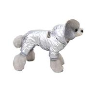 Hixingo Abrigo para Perros con Patas, Chaqueta Cómodo Cálida de Invierno para Perro Abrigo de Invierno para Perros Resistente al Viento para Clima Frío (MY21 Plata,M)