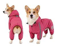 Hixingo Abrigo para Perros con Patas, Chaqueta Cómodo Cálida de Invierno para Perro Abrigo de Invierno para Perros Resistente al Viento para Clima Frío (DT963 Rosa,M)