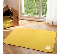 Hixingo Alfombra Comedero Perro y Gato, Alfombrilla de Comida para Mascotas, Alfombrilla Comedero Absorbente Tapete para Comer de Diatomeas Antideslizante -Color Simple (Amarillo,30x40cm)