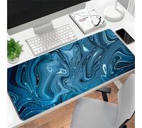 Hixingo Alfombrilla Ratón Fluido Abstracto Colorido, Alfombrilla Rató XXL, Alfombrilla Gaming con Bordes Cosidos y Base Antideslizante, Mouse Pad para oficinas y Hogares (900x400x3mm,Armada)