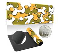 Hixingo Alfombrilla Ratón XXL, 3D Burbujas Multicolores, Alfombrilla Rató, Alfombrilla Gaming con Bordes Cosidos y Base Antideslizante, Mouse Pad para Hogares y Oficinas (1000x500x3mm,Amarillo)