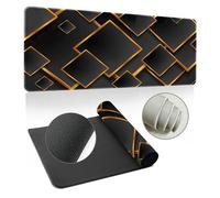 Hixingo Alfombrilla Ratón XXL, 3D Grieta Alfombrilla Rató, Alfombrilla Gaming con Bordes Cosidos y Base Antideslizante, Mouse Pad para Hogares y Oficinas (1000x500x3mm,Amarillo)