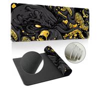 Hixingo Alfombrilla Ratón XXL, Alfombrilla Rató Gaming, Pulpo Multicolor Alfombrilla con Bordes Cosidos y Base Antideslizante, Mouse Pad para Hogares y Oficinas (1000x500x3mm,Amarillo)