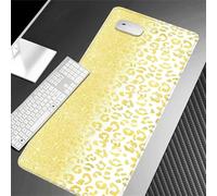 Hixingo Alfombrilla Ratón XXL, Estampado de Leopardo Colorido Alfombrilla Rató, Alfombrilla Gaming con Bordes Cosidos y Base Antideslizante, Mouse Pad para Hogares (Amarillo,1000x500x3mm)