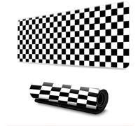 Hixingo Alfombrilla Ratón XXL, Impresión de Tablero de Ajedrez Alfombrilla Rató, Alfombrilla Gaming con Bordes Cosidos y Base Antideslizante, Mouse Pad para Oficinas (900x400x3mm,Negro)