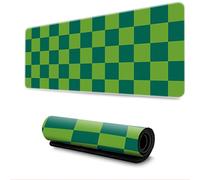 Hixingo Alfombrilla Ratón XXL, Impresión de Tablero de Ajedrez Alfombrilla Rató, Alfombrilla Gaming con Bordes Cosidos y Base Antideslizante, Mouse Pad para Oficinas (900x400x3mm,Verde 2)
