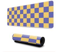 Hixingo Alfombrilla Ratón XXL, Impresión de Tablero de Ajedrez Alfombrilla Rató, Alfombrilla Gaming con Bordes Cosidos y Base Antideslizante, Mouse Pad para Oficinas (1000x500x3mm,Amarillo Morado)