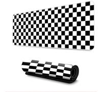 Hixingo Alfombrilla Ratón XXL, Tablero de Damas Alfombrilla Rató, Alfombrilla Gaming con Bordes cosidos y Base Antideslizante, Mouse Pad para oficinas hogares (1000 * 500 * 3mm,Blanco y Negro)
