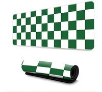 Hixingo Alfombrilla Ratón XXL, Tablero de Damas Alfombrilla Rató, Alfombrilla Gaming con Bordes cosidos y Base Antideslizante, Mouse Pad para oficinas hogares (800 * 300 * 3mm,Verde y Blanco)