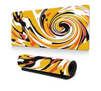 Hixingo Alfombrilla Ratón XXL/XL/L, 3D Vórtice, Alfombrilla Rató, Alfombrilla Gaming con Bordes Cosidos y Base Antideslizante, Mouse Pad para Oficinas y Hogares (1000x500x3mm,Amarillo Negro)