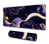 Hixingo Alfombrilla Ratón XXL/XL/L, Alfombrilla Rató Gaming, Mármol Abstracto Morado Alfombrilla con Bordes Cosidos y Base Antideslizante, Mouse Pad para Hogares Oficinas (900x400x3mm,Púrpura 11)