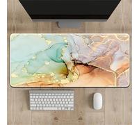 Hixingo Alfombrilla Ratón XXL/XL/L, Alfombrilla Rató Gaming, Mármol Simple Alfombrilla con Bordes Cosidos y Base Antideslizante, Mouse Pad para Hogares (1000x500x3mm,Amarillo)