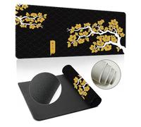Hixingo Alfombrilla Ratón XXL/XL/L, Alfombrilla Rató Gaming, Sakura Sencilla Alfombrilla con Bordes Cosidos y Base Antideslizante, Mouse Pad para Hogares (Amarillo,1000x500x3mm)