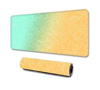 Hixingo Alfombrilla Ratón XXL/XL/L, Gradiente Multicolor Alfombrilla Rató, Alfombrilla Gaming con Bordes cosidos y Base Antideslizante, Mouse Pad Oficinas y Hogares (1000x500x3mm,Amarillo Verde)