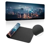 Hixingo Alfombrilla Ratón XXL/XL/L, Maravillas del Mundo Alfombrilla Rató Gaming, Alfombrilla con Bordes Cosidos, Mouse Pad con Base Antideslizante (900x400x3mm,Hong Kong)