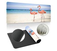 Hixingo Alfombrilla Ratón XXL/XL/L, Paisaje de Playa, Alfombrilla Rató, Alfombrilla Gaming con Bordes Cosidos y Base Antideslizante, Mouse Pad para Oficinas y Hogares (700x300x3mm,Flamenco)