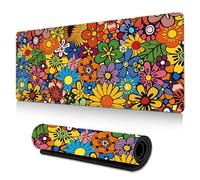 Hixingo Alfombrilla Ratón XXL/XL/L,Patrón de Girasol Colorido Alfombrilla Rató,Alfombrilla Gaming con Bordes Cosidos y Base Antideslizante,Mouse Pad para Oficinas y Hogares (1000x500x3mm,Amarillo)