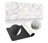 Hixingo Alfombrilla Ratón XXL/XL/L, Patrón de Línea Blanca Alfombrilla Rató Gaming, Alfombrilla con Bordes Cosidos, Mouse Pad con Base Antideslizante (Blanco 4,700x300x3mm)