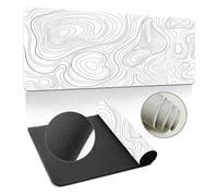 Hixingo Alfombrilla Ratón XXL/XL/L, Patrón de Línea Blanca Alfombrilla Rató Gaming, Alfombrilla con Bordes Cosidos, Mouse Pad con Base Antideslizante (Blanco 3,1200x600x3mm)