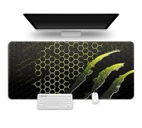 Hixingo Alfombrilla Ratón XXL/XL/L, Tótem de Garra Alfombrilla Rató, Alfombrilla Gaming con Bordes Cosidos y Base Antideslizante, Mouse Pad para Oficinas y Hogares (1000x500x3mm,Amarillo)