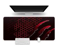 Hixingo Alfombrilla Ratón XXL/XL/L, Tótem de Garra Alfombrilla Rató, Alfombrilla Gaming con Bordes Cosidos y Base Antideslizante, Mouse Pad para Oficinas y Hogares (700x300x3mm,Rojo)