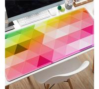 Hixingo Alfombrilla Ratón XXL/XL/L, Triangulo Abstracto Alfombrilla Rató, Alfombrilla Gaming con Bordes cosidos y Base Antideslizante, Mouse Pad para Oficinas y Hogares (600x300x3mm,Degradado)