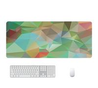 Hixingo Alfombrilla Ratón XXL/XL/L, Triángulo Colorido Alfombrilla Rató, Alfombrilla Gaming con Bordes Cosidos y Base Antideslizante, Mouse Pad para Oficinas y Hogares (600 * 300 * 3mm,Verde Rojo)