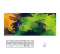 Hixingo Alfombrilla Ratón XXL/XL/L, Triángulo Colorido Alfombrilla Rató, Alfombrilla Gaming con Bordes Cosidos y Base Antideslizante, Mouse Pad para Oficinas y Hogares (600 * 300 * 3mm,Azul Verde)