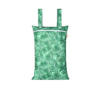 Hixingo Bolsa de Pañales Impermeable con Doble Manija,Bolsa Impermeable de Tela con Cremallera Wet Bag Pañales Impresión Plantas,Organizador para Toallitas Ropa Sucia,Viaje (Hojas Verdes 2,2 Piezas)