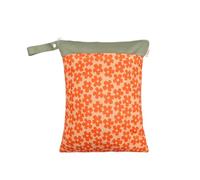 Hixingo Bolsa de Pañales Impermeable, Patrón Flor Bolsa Impermeable de Tela con Cremallera Reutilizable Lavable Wet Bag Pañales 1/2/4 Pieza, Organizador para Ropa Sucia (Naranja,4 Pezzi)