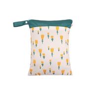 Hixingo Bolsa de Pañales Impermeable, Patrón Flor Bolsa Impermeable de Tela con Cremallera Reutilizable Lavable Wet Bag Pañales 1/2/4 Pieza, Organizador para Ropa Sucia (Floral,2 Piezas)