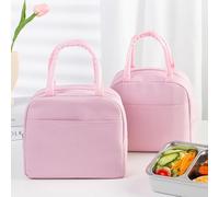 Hixingo Bolsa Termica Porta Alimentos para Mujer y Hombre, 5L Azul Bolsa Almuerzo Comida Trabajo Pequeña Portátil Térmica para Almuerzo, Oficina, Viaje, Pícnic o Colegio (Rosa,22x12x19cm)