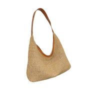 Hixingo Bolso de la Paja Mujeres Playa Grande Capacidad Bolso de Hombro Verano Boho Totes de Playa Tejidas a Mano Para Viajes, Compras y Vacaciones (Marrón,30x33x9cm)