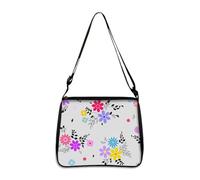Hixingo Bolsos Universidad Mujer Grande Bolso Bandolera Tote Shopper Bolsos Gran Capacidad Bandolera con Cremallera, Bolso de Mano para Compras Colegio Trabajar, Clásico Flor (Flores,22 * 20 * 7cm)