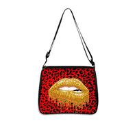 Hixingo Bolsos Universidad Mujer Grande Bolso Bandolera Tote Shopper Bolsos, Gran Capacidad Bandolera con Cremallera, Impresión Bolso de Mano para Compras Colegio Trabajar Viajar (Oro,28 * 24 * 7cm)