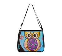 Hixingo Bolsos Universidad Mujer Grande Bolso Bandolera Tote Shopper Bolsos Gran Capacidad Bandolera con Cremallera, Bolso de Mano para Compras Colegio Trabajar, 3D Búho (Cuadro,22 * 20 * 7cm)