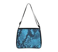 Hixingo Bolsos Universidad Mujer Grande Bolso Bandolera Tote Shopper Bolsos Impresión Gran Capacidad Bandolera con Cremallera, Bolso de Mano para Compras Colegio Trabajar (Azul,28 * 24 * 7cm)