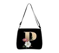 Hixingo Bolsos Universidad Mujer Grande Bolso Bandolera Tote Shopper Bolsos, Negro Gran Capacidad Bandolera con Cremallera, Bolso de Mano para Compras Colegio Trabajar Viajar (P,28 * 24 * 7cm)