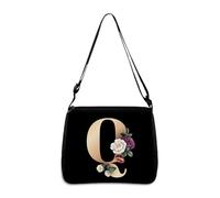 Hixingo Bolsos Universidad Mujer Grande Bolso Bandolera Tote Shopper Bolsos, Negro Gran Capacidad Bandolera con Cremallera, Bolso de Mano para Compras Colegio Trabajar Viajar (Q,28 * 24 * 7cm)